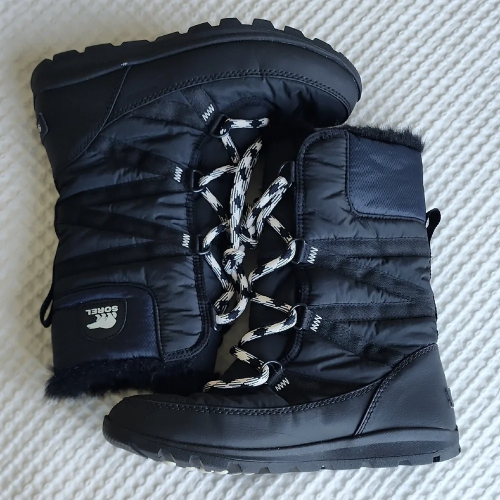 Sorel Women's Black Snow Boot with Faux Fur Trim - Picture 5 of 8